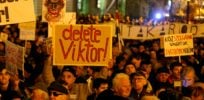 hungarians protest against pm viktor orban