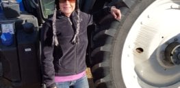 Janna with big tractor